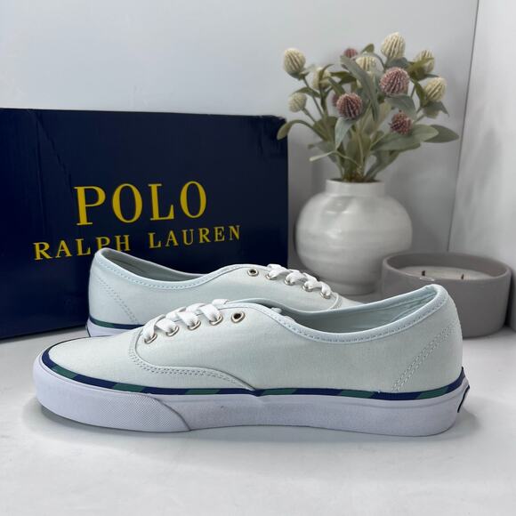 Polo Ralph Lauren Keaton Pony Low-Top Canvas Sneaker Light Blue Men 9.5D NWB - Picture 6 of 10